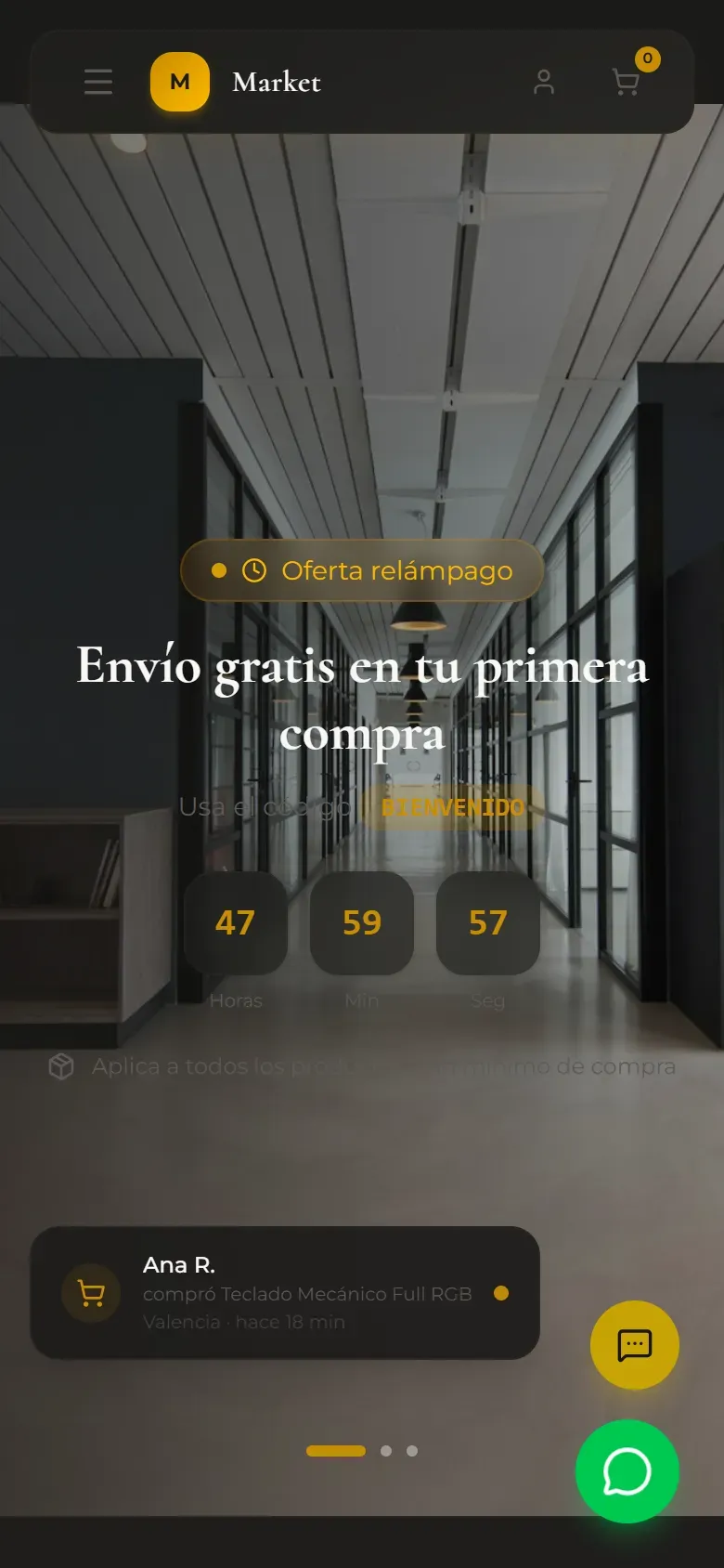 Demo Market en celular